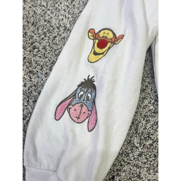 Disney Winnie‎ the Pooh Embroidered Parch Zip-Up Hoodie, Womens XL White Piglet - Picture 4 of 10